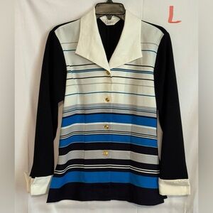 Primary Women's Striped Blue and Black Top